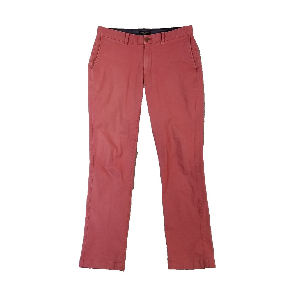 Banana Republic Chino Pants Men 32x32 Pink Aiden Slim Straight Flex Stretch